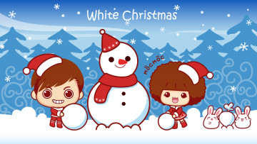 Картинка праздничные векторная+графика+ новый+год снежинки дети снеговик
