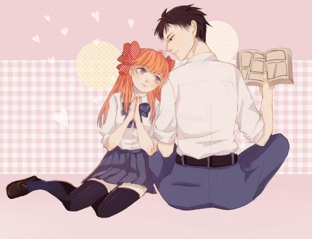 Обои картинки фото аниме, gekkan shoujo nozaki-kun, парень, девушка