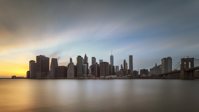 Обои картинки фото города, нью-йорк , сша, manhattan, sunset, город