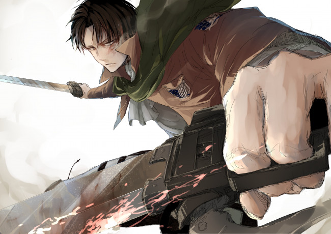 Обои картинки фото аниме, shingeki no kyojin, levi