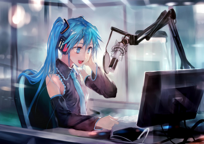 Обои картинки фото аниме, vocaloid, hatsune, miku