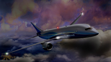 Картинка авиация 3д рисованые v-graphic авиалайнер