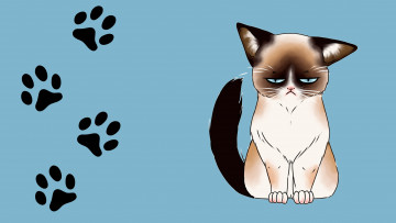 Картинка рисованное животные +коты детская арт след настроение кот