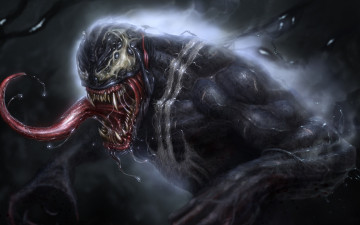 Картинка рисованное комиксы Язык зубы marvel веном venom симбиот creatures fanart vladyslav kutuzov