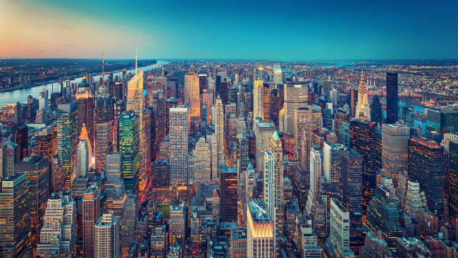 Обои картинки фото города, нью, йорк, сша, панорама, небоскребы