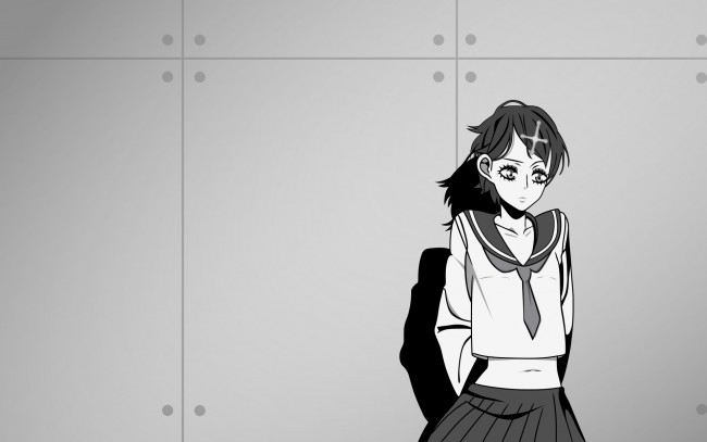 Обои картинки фото sayonara, zetsubo, sensei, аниме, форма, девочка, стена