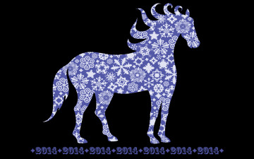 Картинка праздничные векторная+графика+ новый+год лошадь снежинки