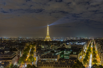 обоя eiffel tower, города, париж , франция, панорама, огни, ночь
