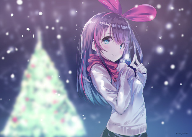 Обои картинки фото аниме, зима,  новый год,  рождество, a, i, channel