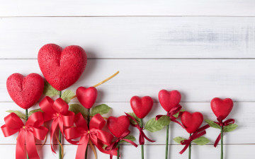 Картинка праздничные день+святого+валентина +сердечки +любовь банты сердечки ленты красный