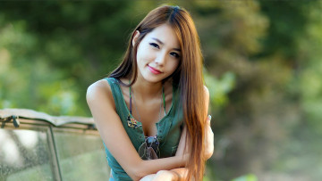 Картинка девушки -+азиатки девушка азиатка лицо модель портрет рыжеволосая красотка красавица флирт секси поза взгляд макияж