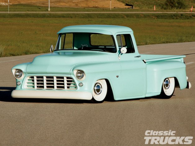 Обои картинки фото 1956, chevy, pickup, автомобили, custom, pick, up