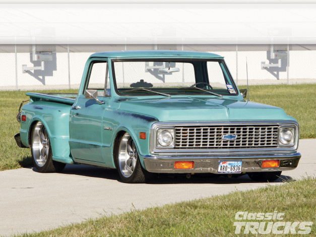 Обои картинки фото 1971, chevy, c10, автомобили, custom, pick, up