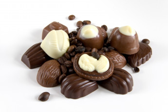 Картинка еда конфеты шоколад сладости ассорти кофейные зерна