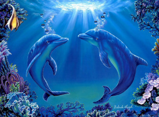 Картинка рисованные belinda leigh танец дельфины