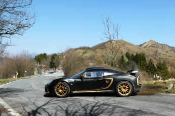 обоя 2012 lotus exige r-gt, автомобили, lotus, дорога, черный, exige