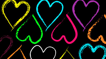 Картинка разное текстуры красота краски радуга сердечки