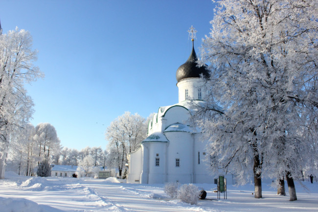 Обои картинки фото города, - православные церкви,  монастыри, зима, россия, снег, купола