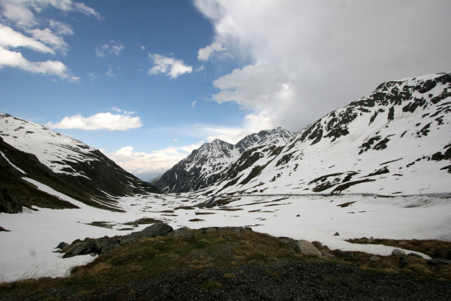 Обои картинки фото природа, горы, небо, снег