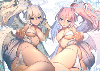 Картинка аниме ангелы +демоны эротика девушки арт