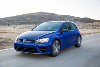 обоя автомобили, volkswagen, синий, us-spec, golf, r, 2015г