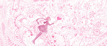 обоя аниме, день святого валентина, сердечко, цветы, розово-белое, орнамент, девушка, арт