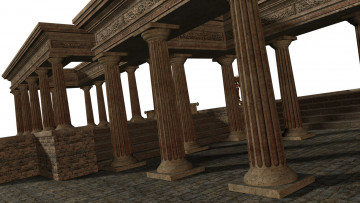 Картинка 3д+графика архитектура+ architecture колоны здание античное