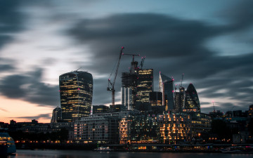 Картинка города лондон+ великобритания огни вечер