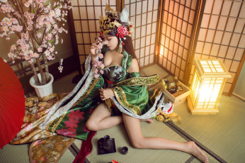 Картинка девушки -unsort+ азиатки сакура национальный костюм босиком женщины в закрытом помещении модель ноги босикомноги азиат