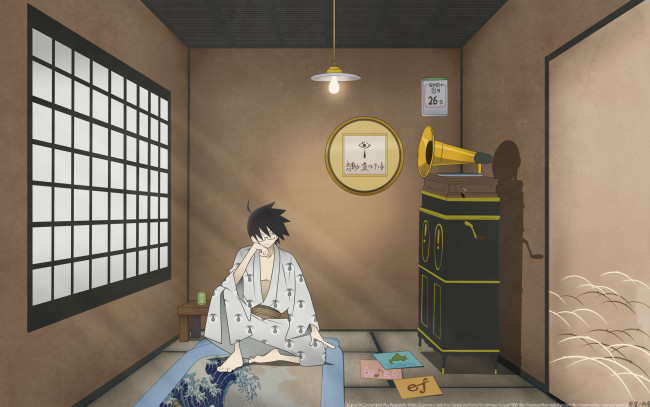 Обои картинки фото аниме, sayonara zetsubo sensei, окно, очки, парень