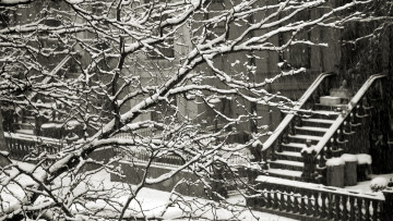 Картинка города -+здания +дома зима снег деревья дома