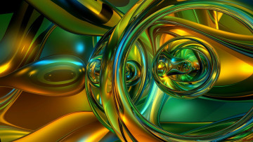 обоя 3д графика, абстракция , abstract, зелёный