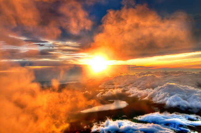 Обои картинки фото природа, восходы, закаты, облака, солнце