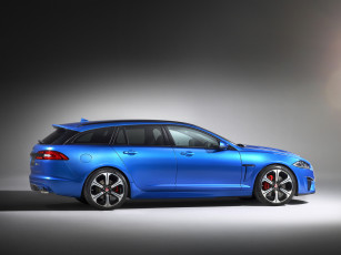 Картинка автомобили jaguar синий 2014 uk-spec sportbrake xfr-s