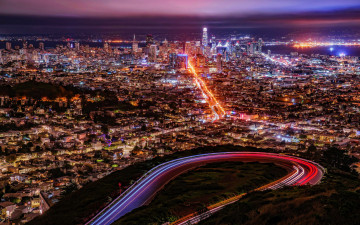 Картинка города сан-франциско+ сша ночь огни панорама