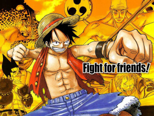 Картинка fight for friends аниме one piece monkey d luffy