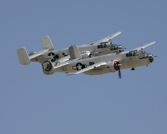 Обои картинки фото авиация, боевые, самолёты, b-25