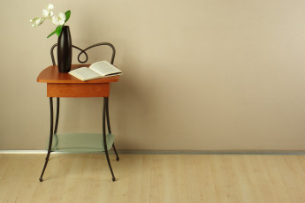 обоя интерьер, мебель, стиль, уют, столик, вазочка