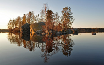 Картинка природа реки озера деревья камни озеро