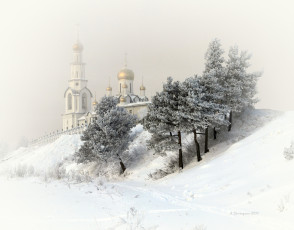 обоя города, - православные церкви,  монастыри, зима, церковь, сургут, храм