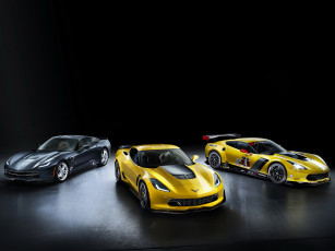 обоя автомобили, corvette, c7, желтый, 2013