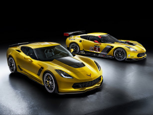 обоя автомобили, corvette, желтый, 2013, c7