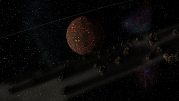 Картинка космос арт планета астероиды