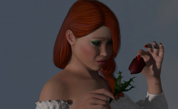 Картинка 3д+графика portraits+ портрет рыжая девушка