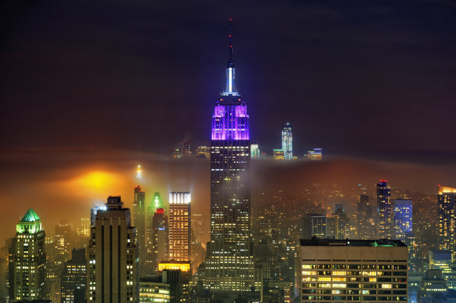 Обои картинки фото города, нью-йорк , сша, ночь, new, york, city, город