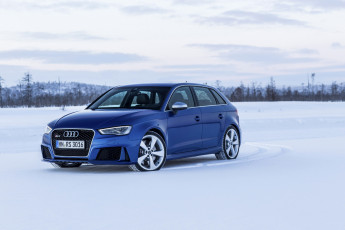 обоя 2015 audi rs3 sportback, автомобили, audi, снег, зима, металлик, голубой