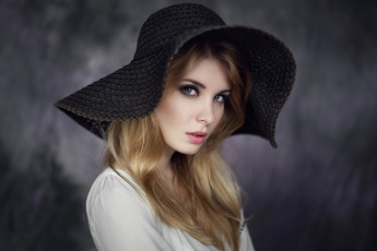 Картинка девушки -unsort+ лица +портреты шляпа портрет ирина попова блондинка взгляд