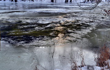 Картинка природа реки озера вода бурлит зима река