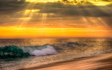 Картинка природа восходы закаты nature sunset sky sea ocean water wave закат море океан вода волны