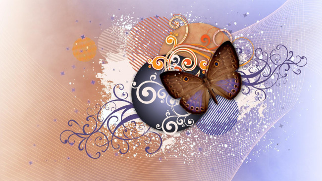 Обои картинки фото разное, компьютерный дизайн, узор, крылья, бабочка, абстракция
